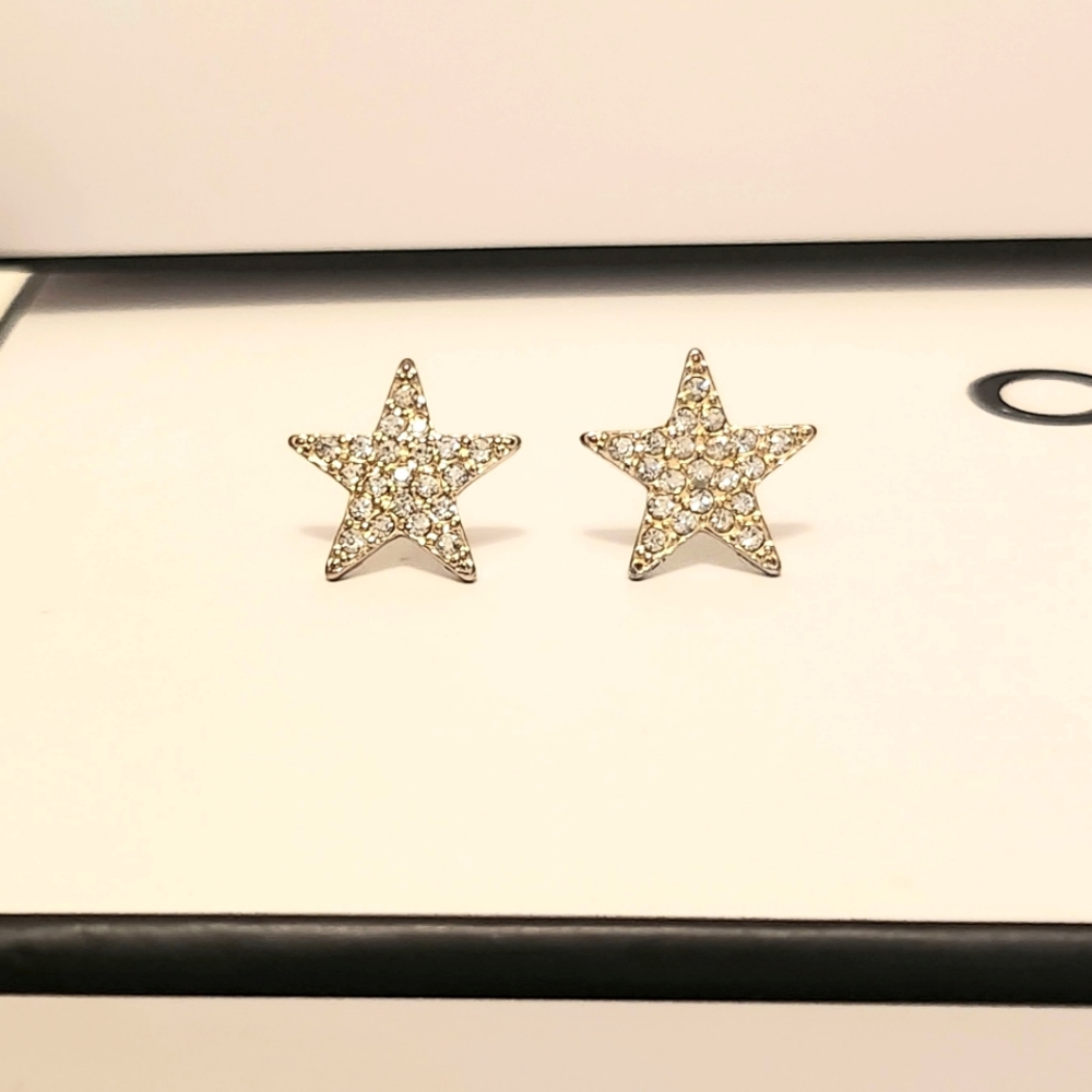 Vintage Golden Pave Star Earrings